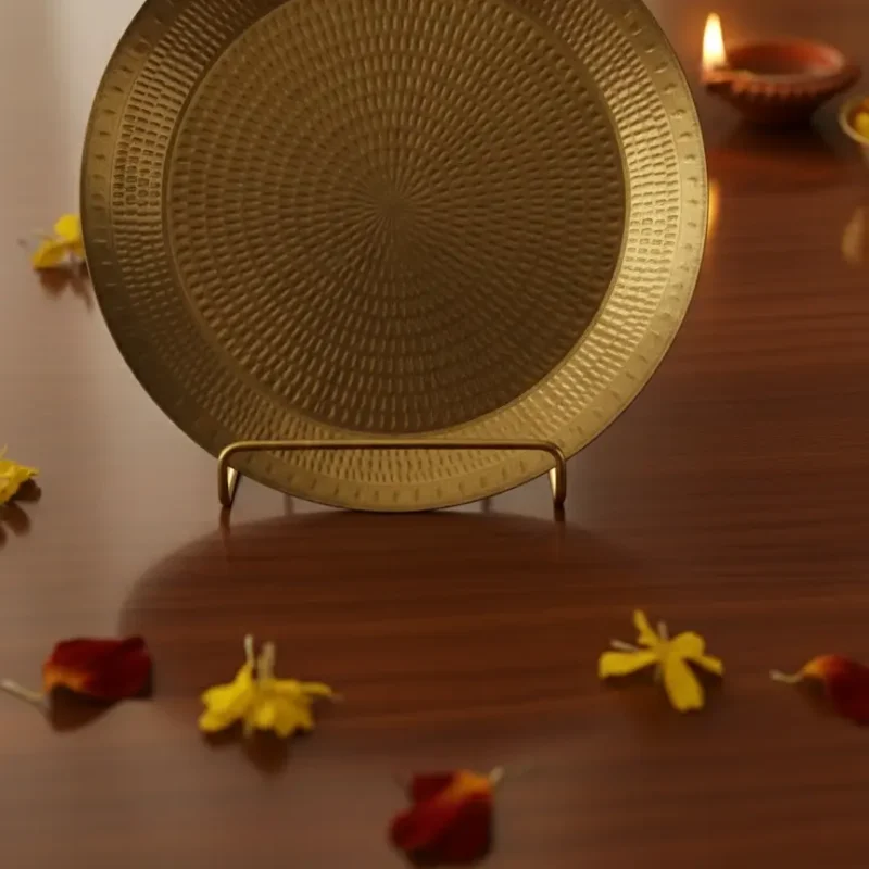 SF Brass Hammered (Mathar) Tambalam/parath ,Traditional Brass Paraat Thali