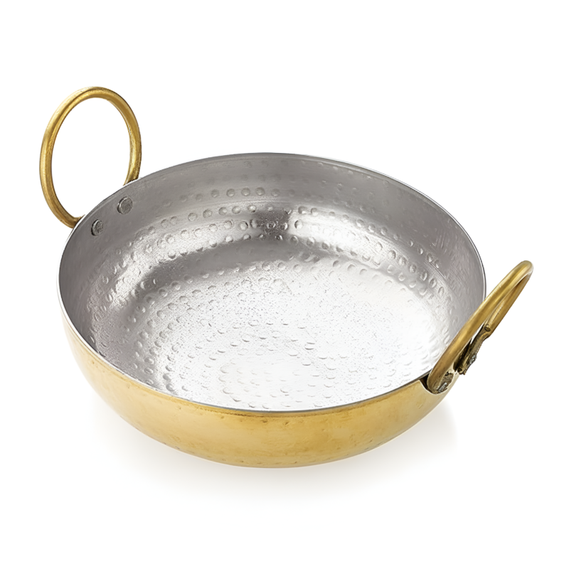 SF Brass Kadai | Tin Coated Brass Kadhai 100% Pure for Cooking & Serving