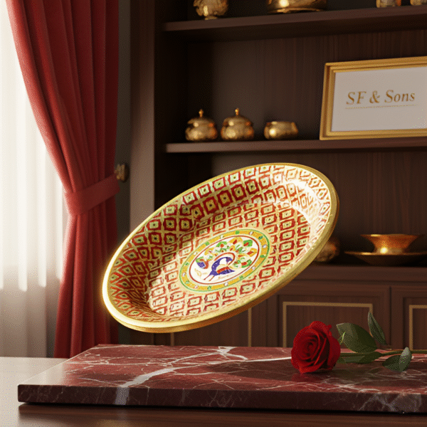 SF Meena Parath(Tambalam) , Brass Designed meenakari paraat [Customization Available] - Image 2