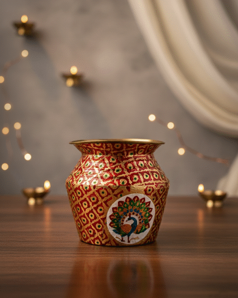 SF Brass Sarva Lota (Meena) - Kalash for Pooja - Brass Vessel Indian, Kalasam for Pooja Home