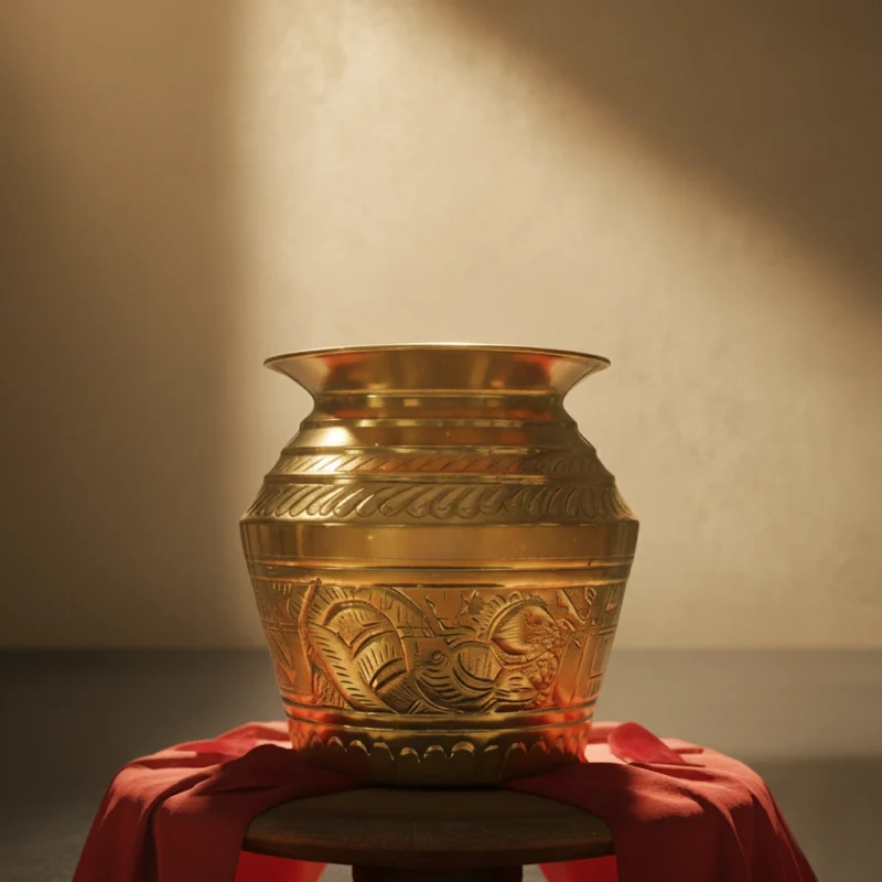 SF Brass Sarva Lota Gold (Normal)- Kalash for Pooja - Brass Vessel Indian, Kalasam for Pooja Home