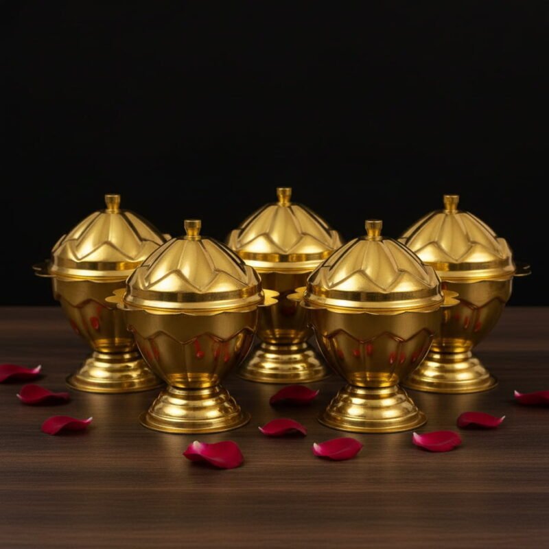 Brass KUMKUM BOX |  Haldi | Kumkum Puja Box | Sindoor | Turmeric | Dabbi |Cup Kumkum