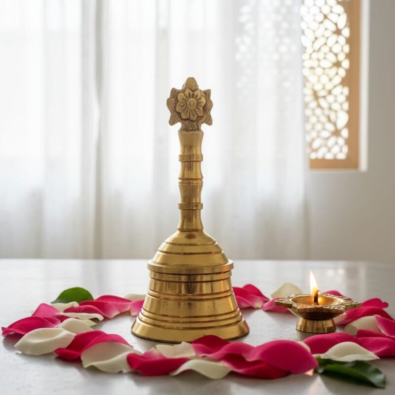 SF Brass Star Bell ,Pooja Ghanti Bell, Traditional Brass Bell