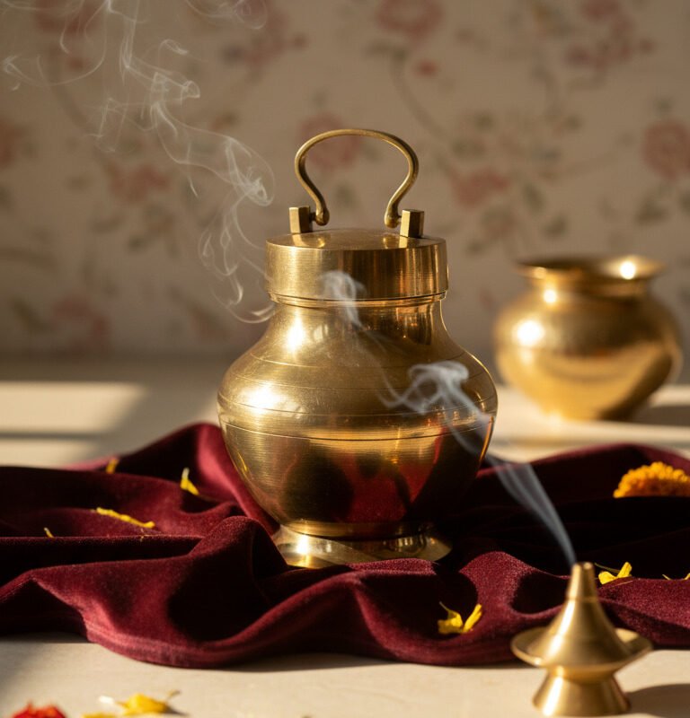 Brass Marichambu Gangajal Kalash for Puja