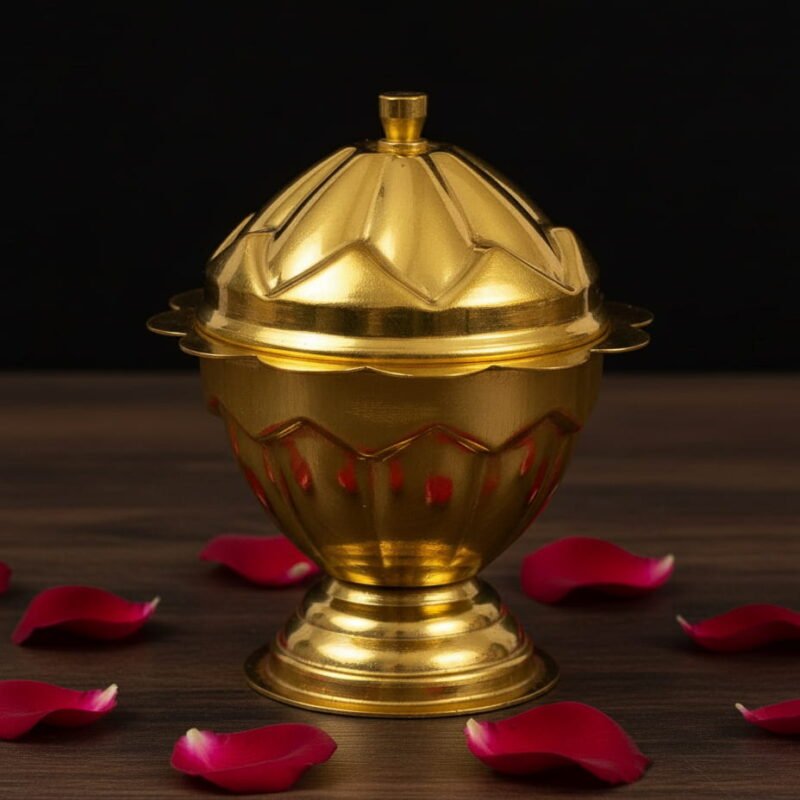 Brass KUMKUM BOX | Haldi | Kumkum Puja Box | Sindoor | Turmeric | Dabbi |Cup Kumkum