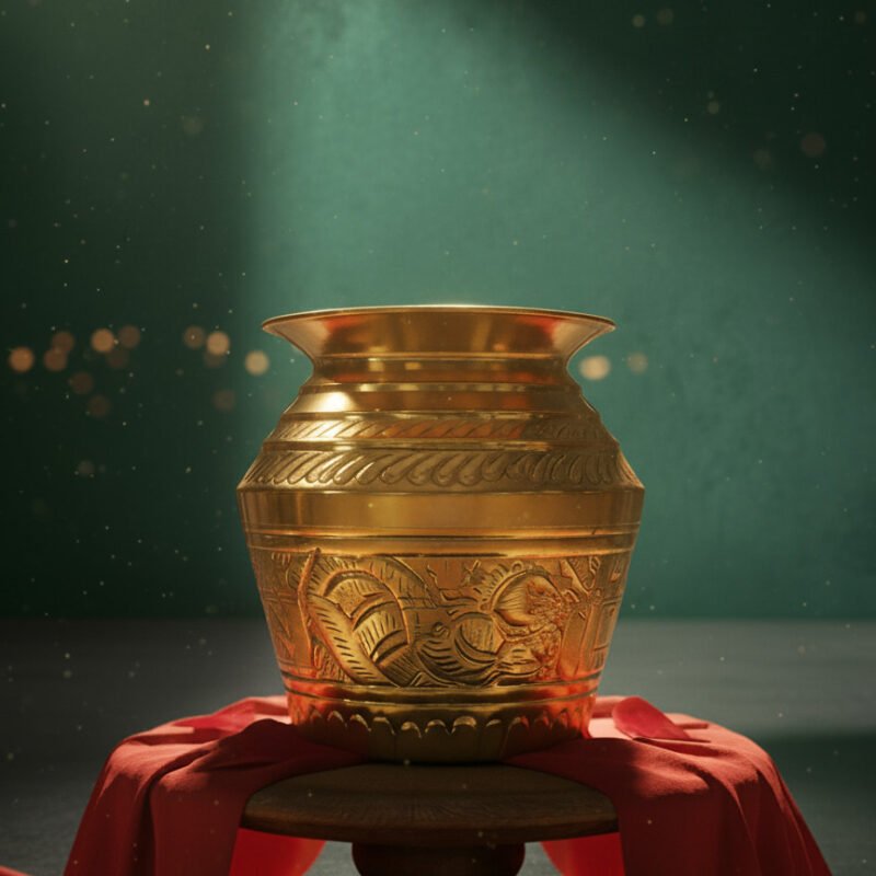 SF Brass Sarva Lota Gold (Normal)- Kalash for Pooja - Brass Vessel Indian, Kalasam for Pooja Home