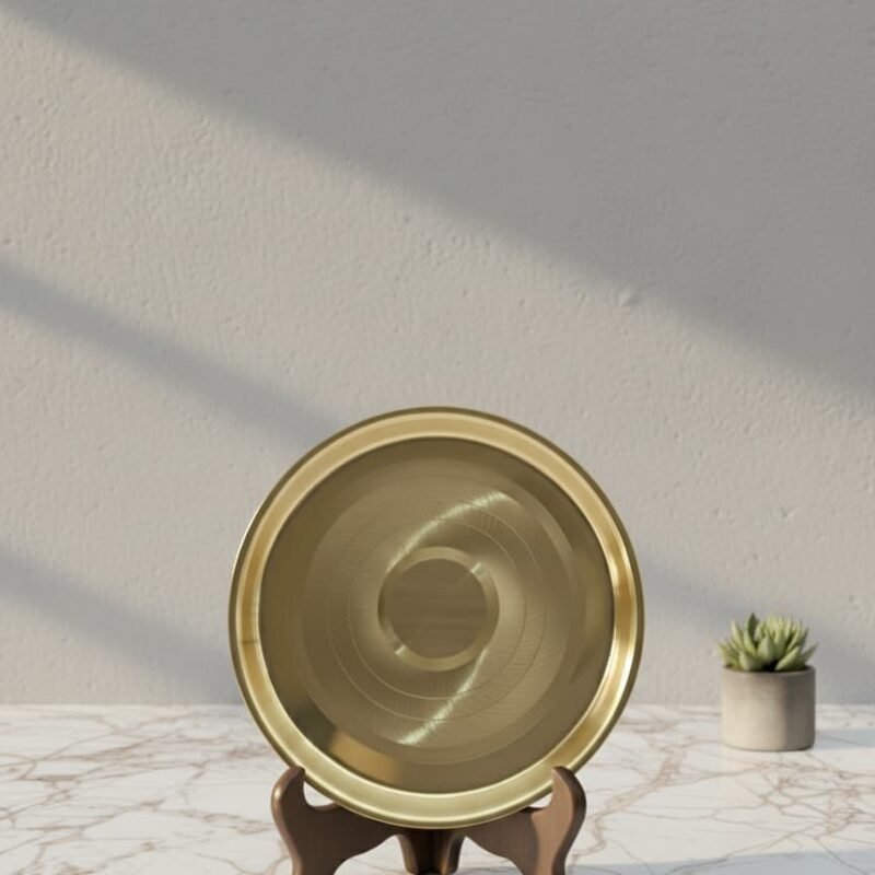 SF Brass Plate /Thali, Pooja Thali, Arthi Thali ,1 Piece Gold