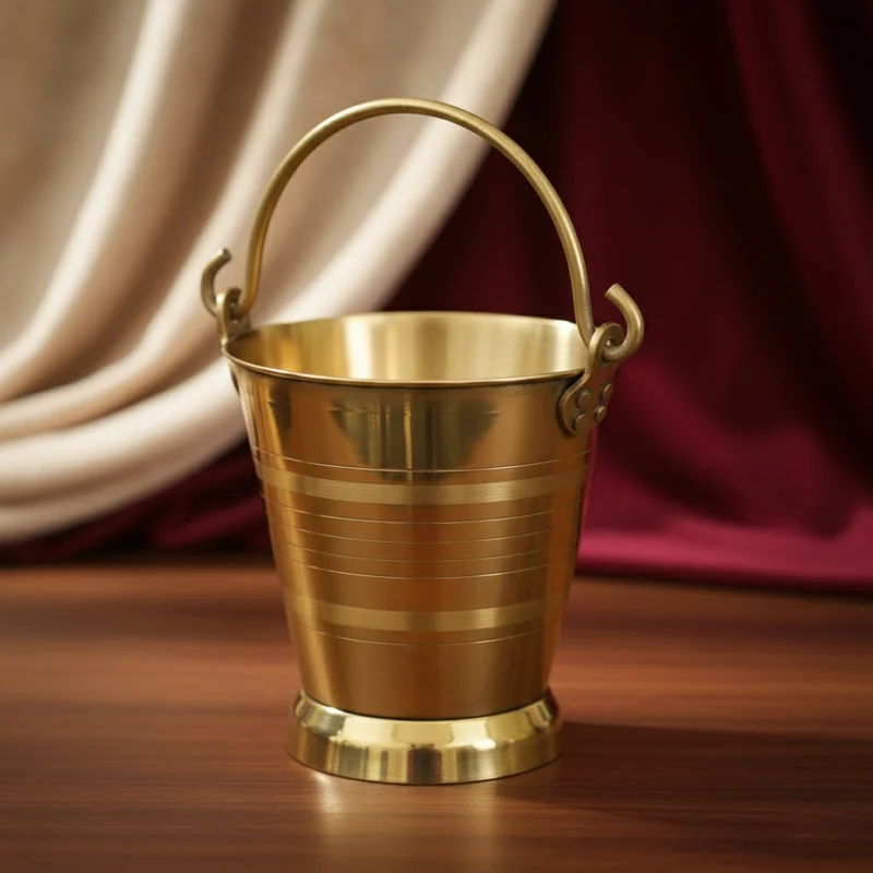 SF Brass Bucket for Puja 4 & 20 Litres Water Capacity  Brass Bucket for Puja