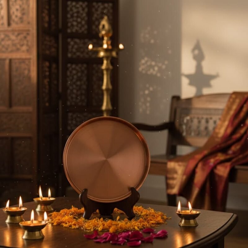 SF Hammered Copper Thali Plate