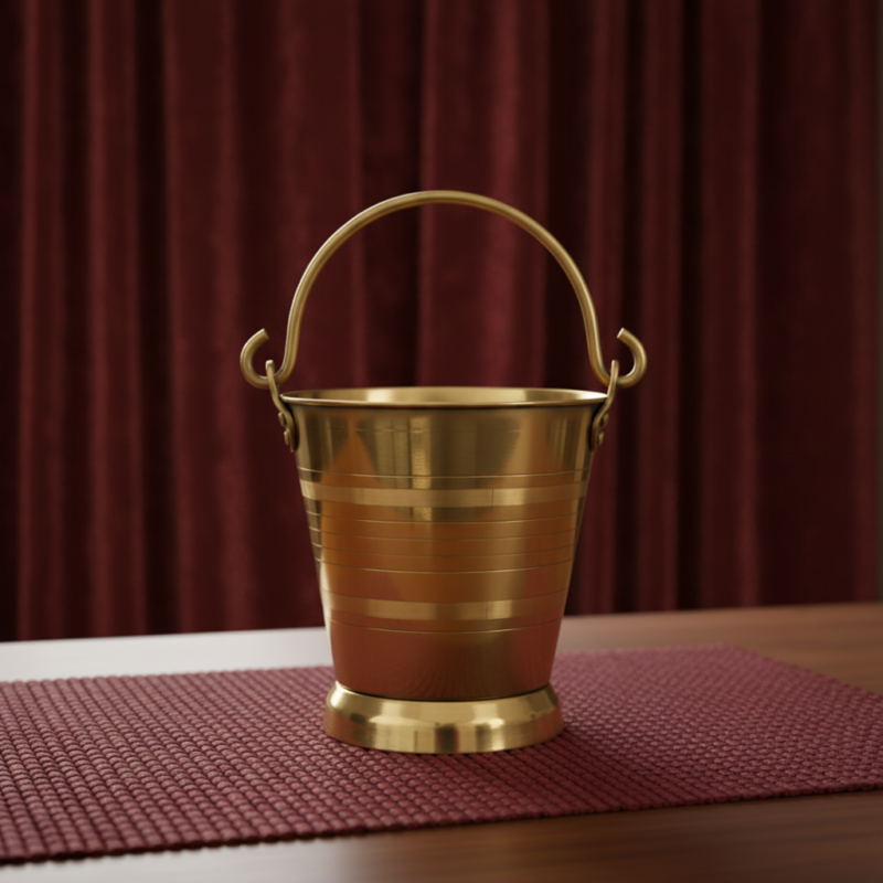 SF Brass Bucket for Puja 4 & 20 Litres Water Capacity  Brass Bucket for Puja