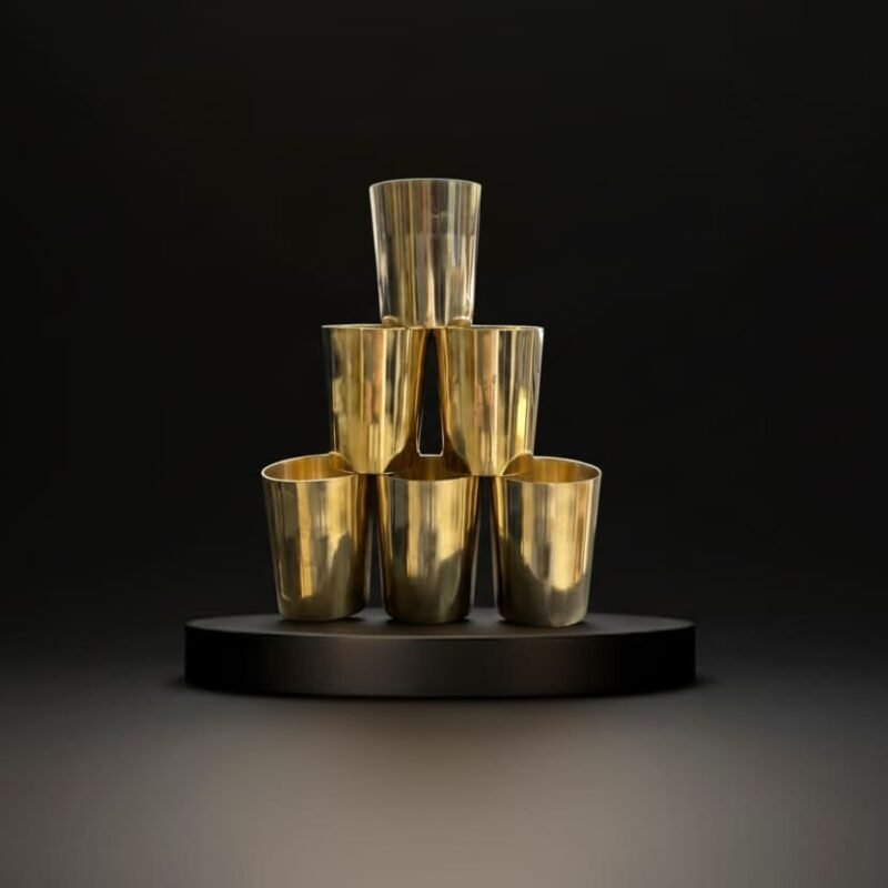 SF Bronze Kansa Glass Handmade, 200 Ml, Gold