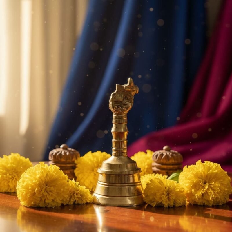 SF Brass Bull Bell ,Pooja Ghanti Bell, Traditional Brass Bell