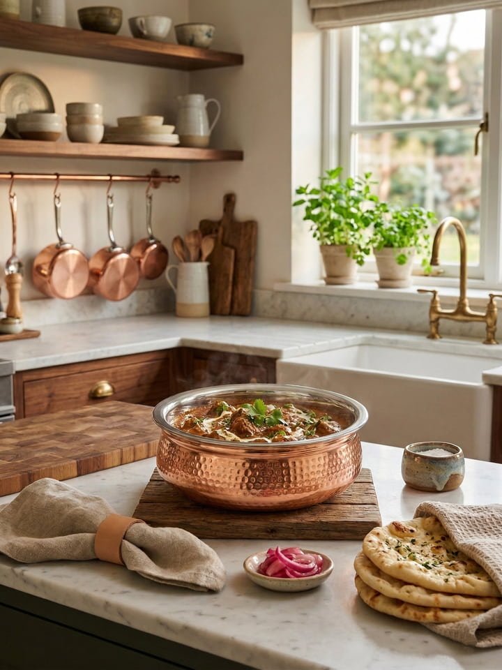 Pure Copper Cooking Handi with Stainless Steel Inner | Biryani Serving Handi Bowl