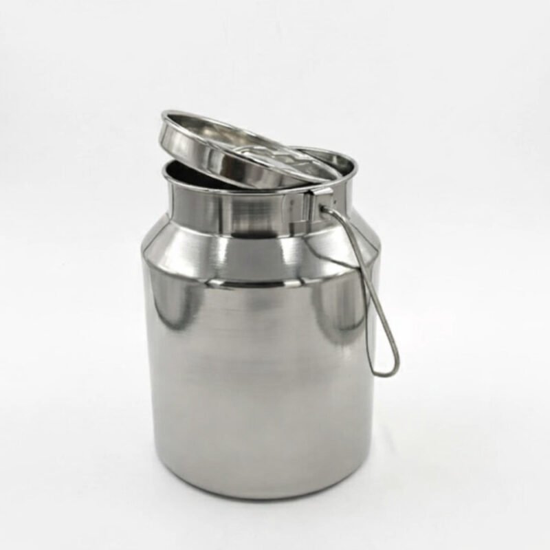 Stainless Steel Milk Can 5000 ml with Lid & Handle – Heavy Duty Storage Container