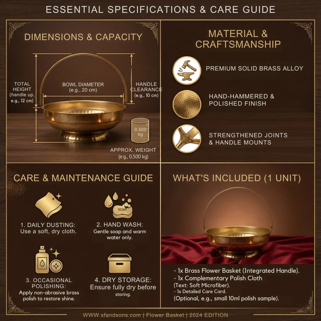 brass flower basket phool sajhi pooja SF and Sons Hyderabad