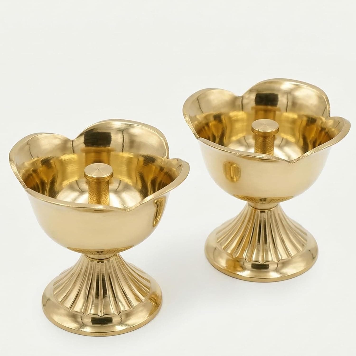 Brass Lotus Deep Diya, Traditional Oil Lamp for Pooja