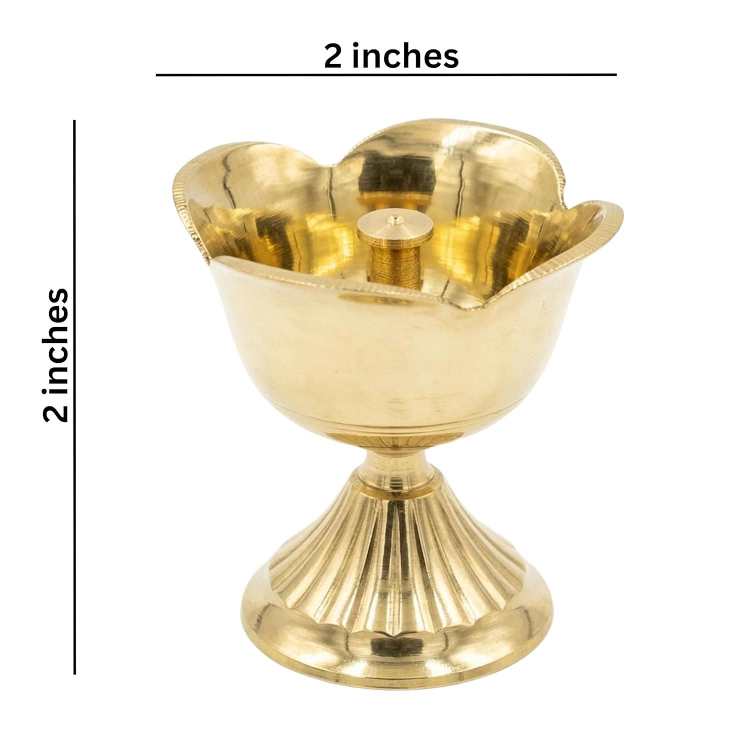 Brass Lotus Deep Diya, Traditional Oil Lamp for Pooja