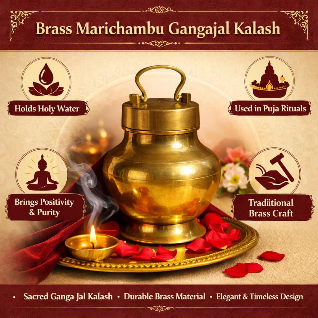 Brass Marichambu Gangajal Kalash for Puja