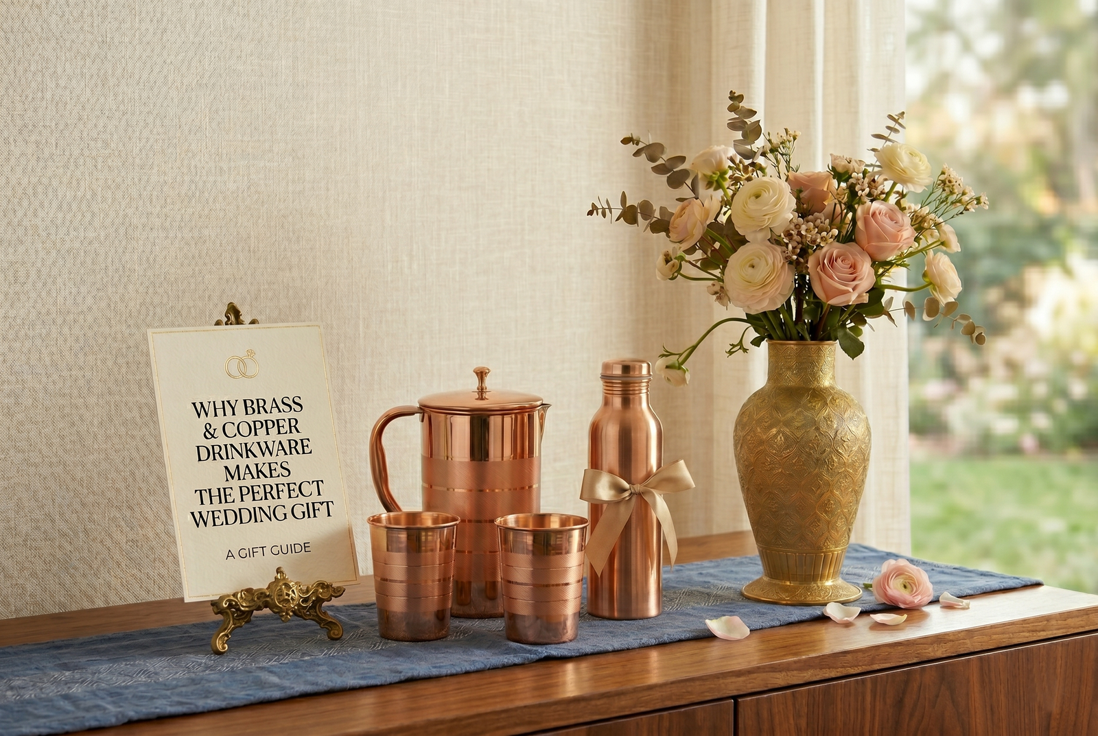 brass and copper drinkware wedding gift
