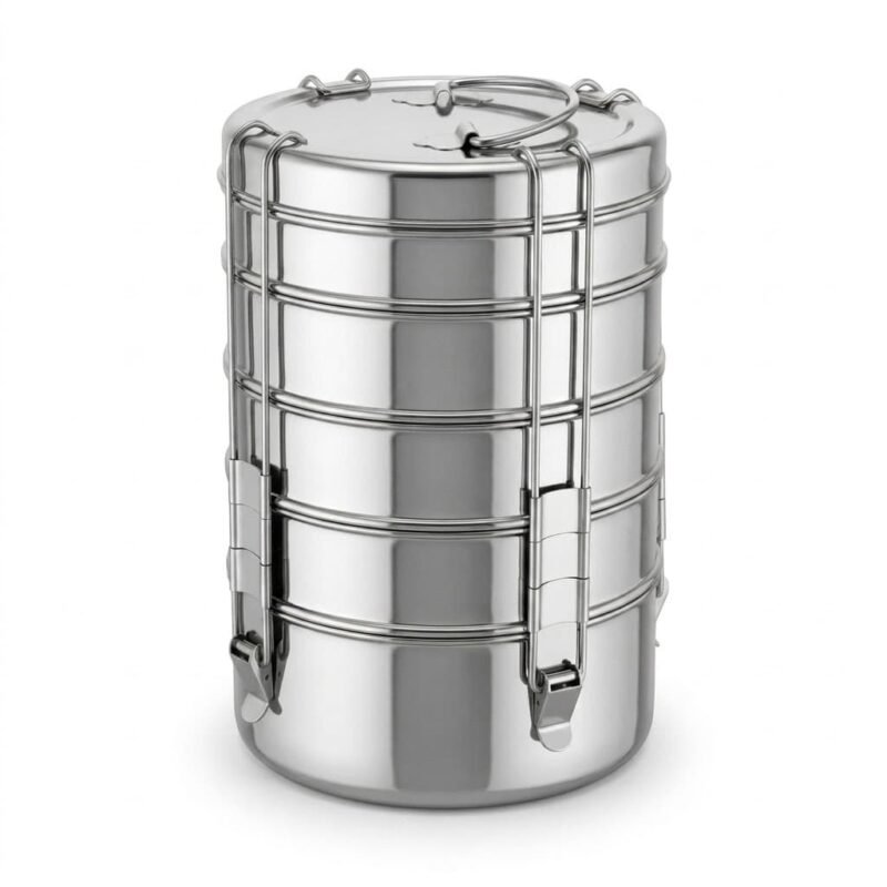 Stainless Steel 5 Compartment Lunch Box Set (7500 ml) | 5 Containers Leakproof Office Tiffin