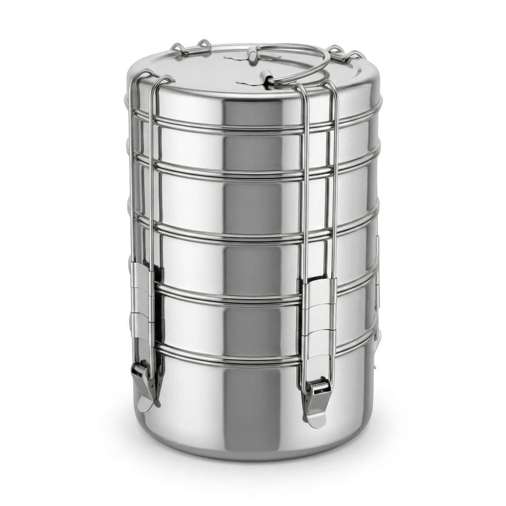 Stainless Steel 5 Compartment Lunch Box Set (7500 ml) | 5 Containers Leakproof Office Tiffin