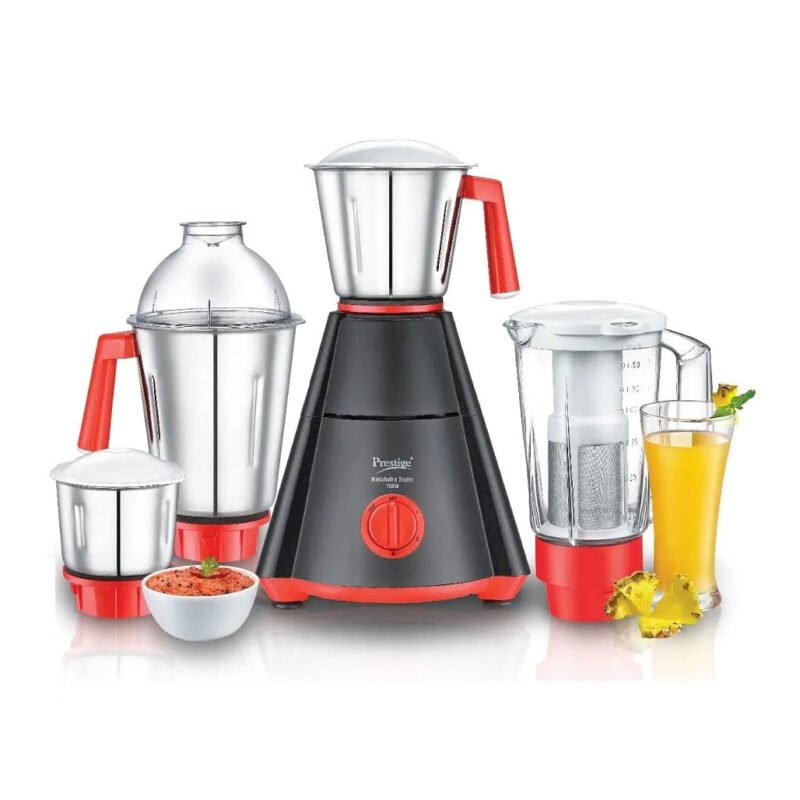 Prestige 750 Watts Nakshatra Super Mixer Grinder with 4 Jars (3 Stainless Steel Jars + 1 Juicer Jar)