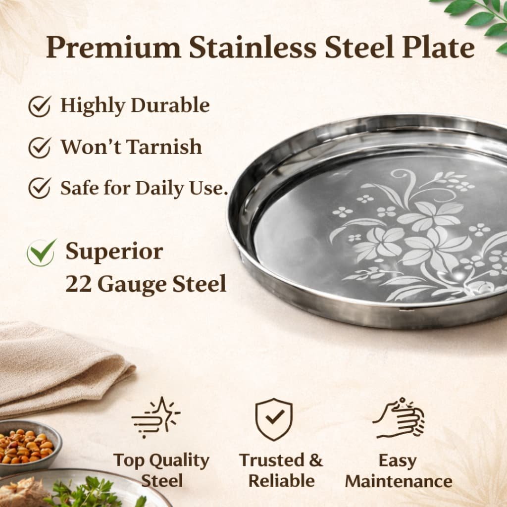 stainless steel dinner plate
