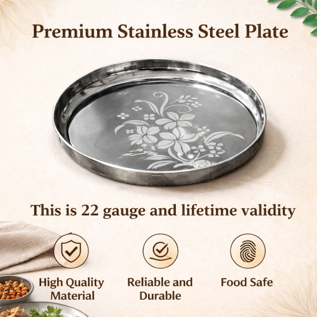 stainless steel dinner plate