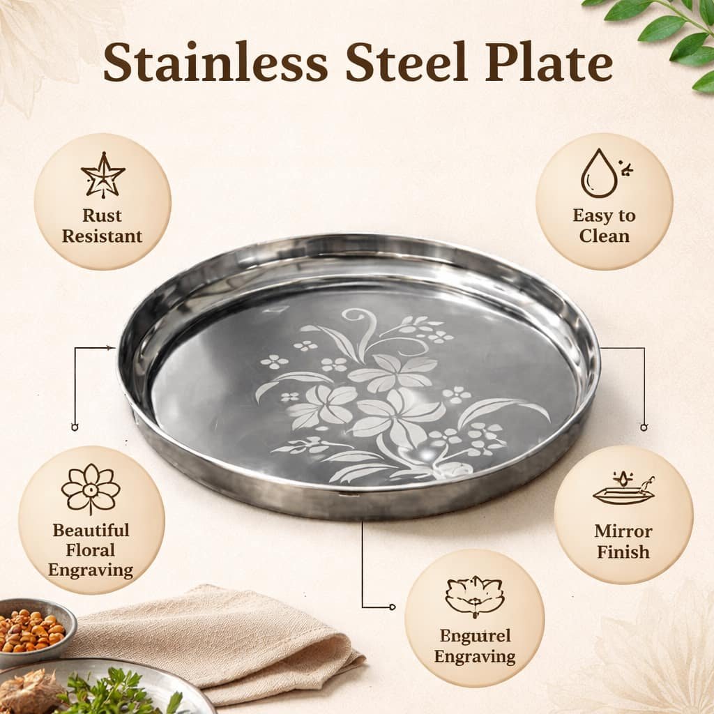 stainless steel dinner plate