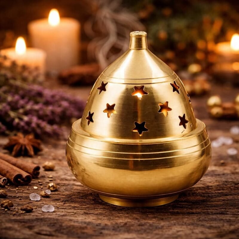 Pure Brass Kuber Goblet Diya – Decorative Brass Oil Lamp for Diwali, Wedding & Home Temple