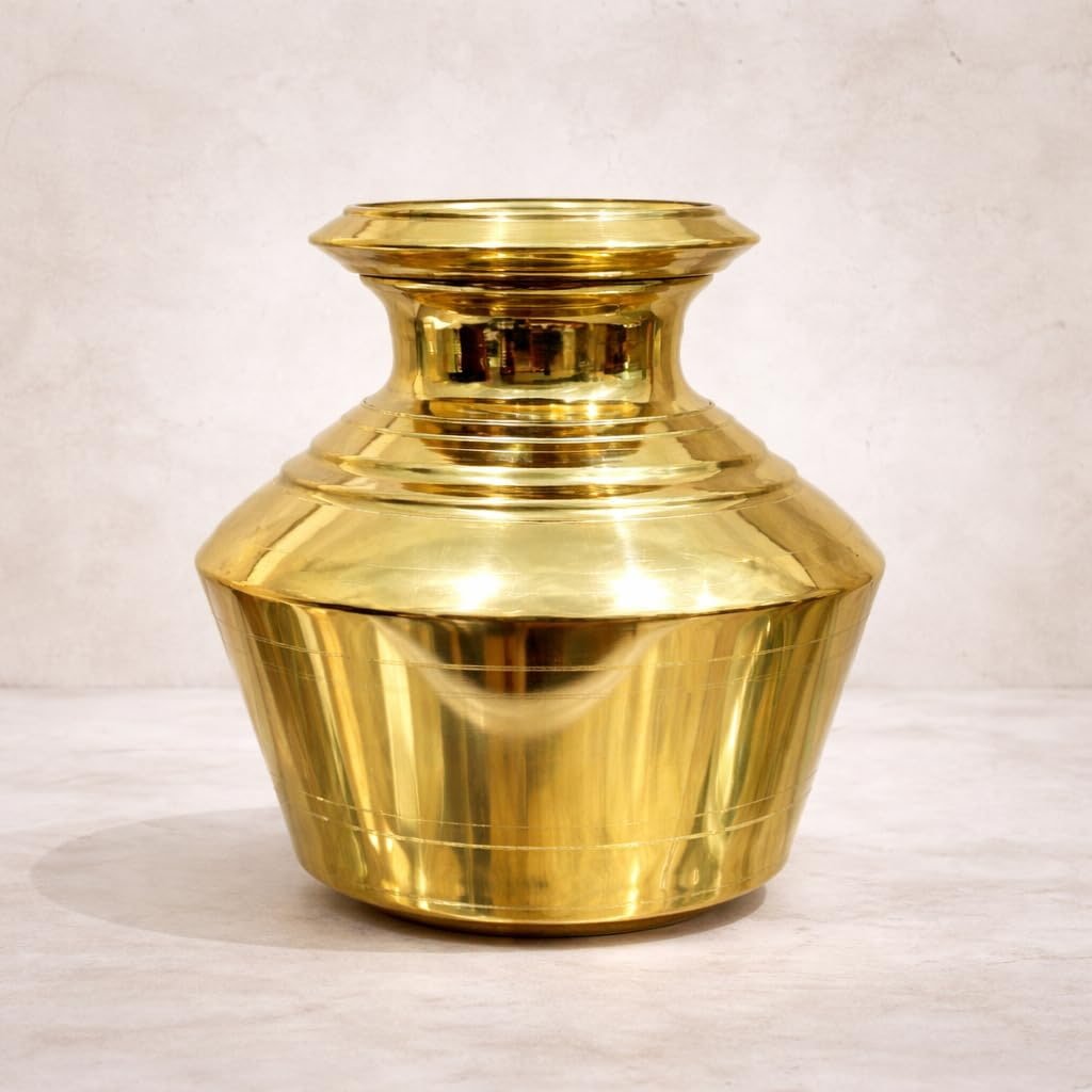Pure Brass Kudam 3.5L Water Pot – Pithalai Kudam for Pooja