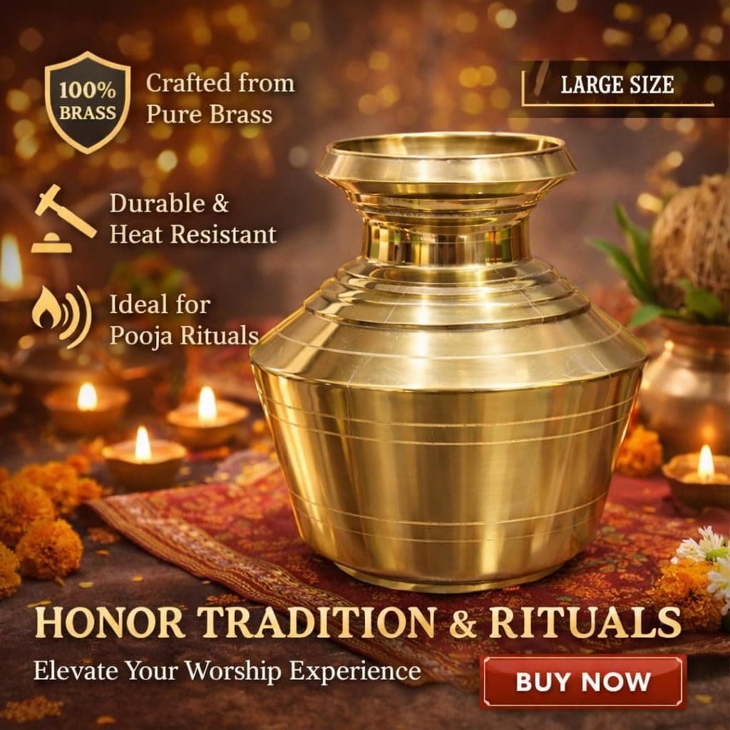 Close-up of Pure Brass Finish – Pithalai Kudam Handcrafted Texture