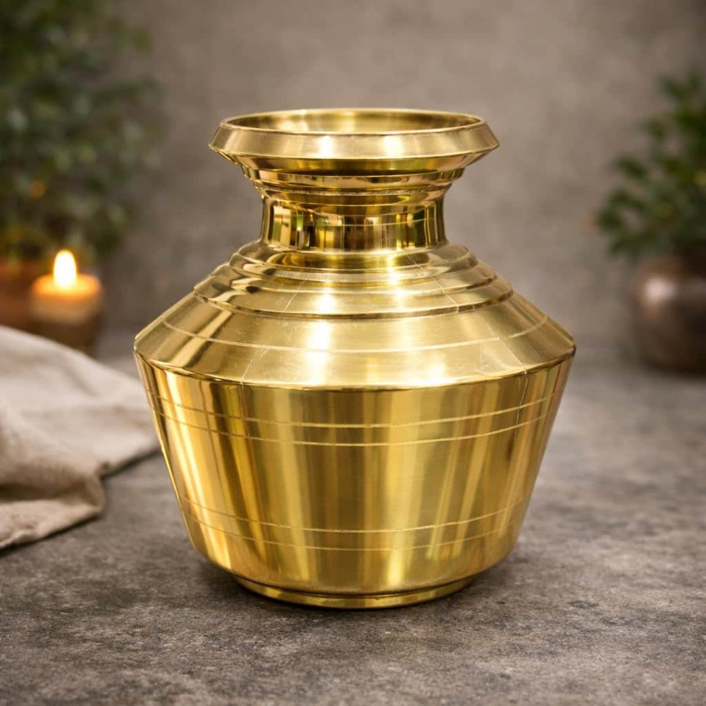 3.5 Litre Brass Kudam Size Reference – Brass Water Pot Dimensions