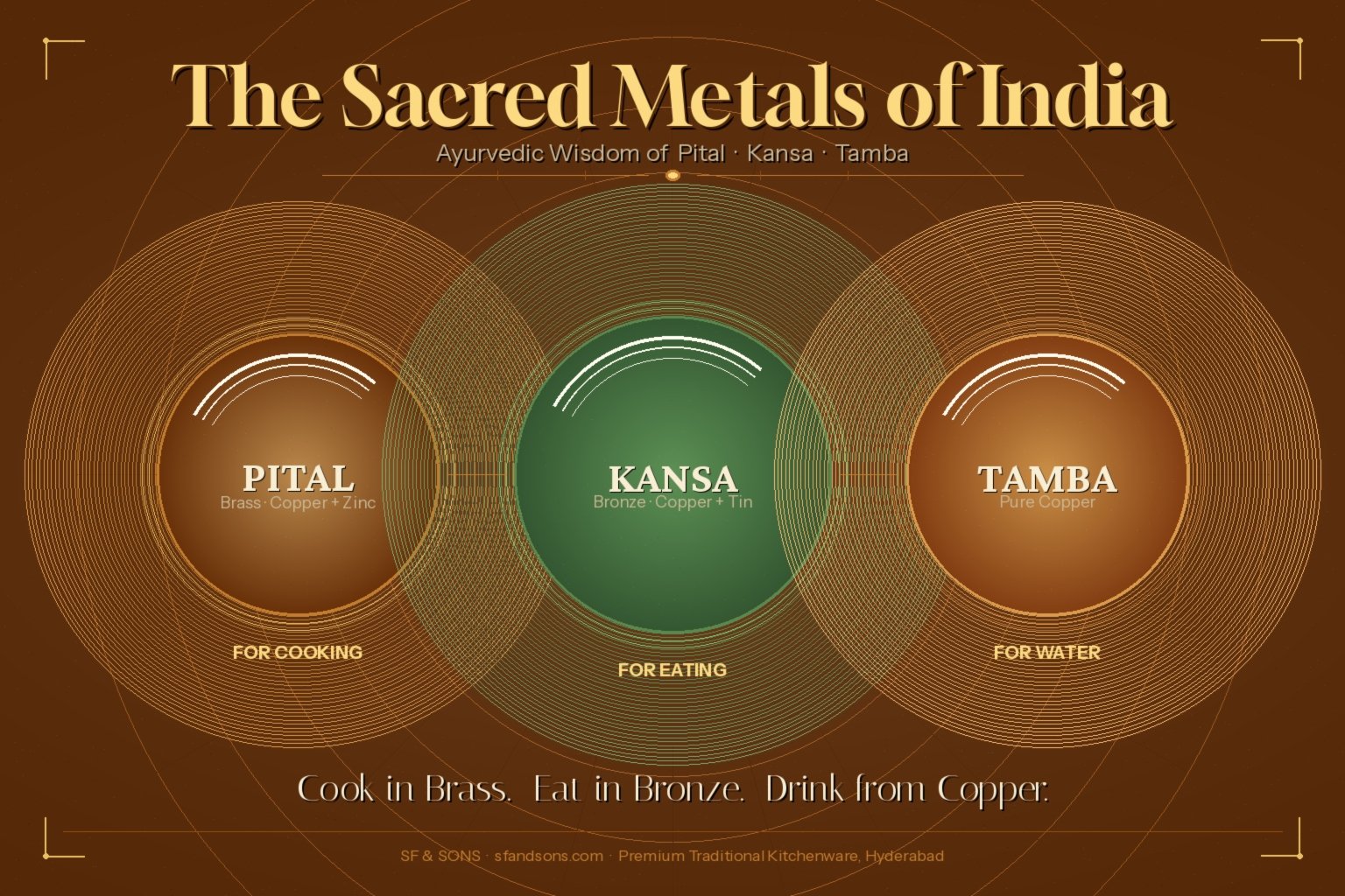 Pital, Kansa & Tamba: Ayurvedic Benefits of Brass, Bronze & Copper Utensils