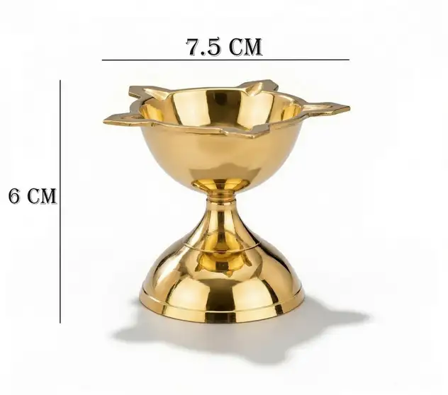 SF Om Brass Puja Thali Diya Combo Brass (3 Pieces, Gold)